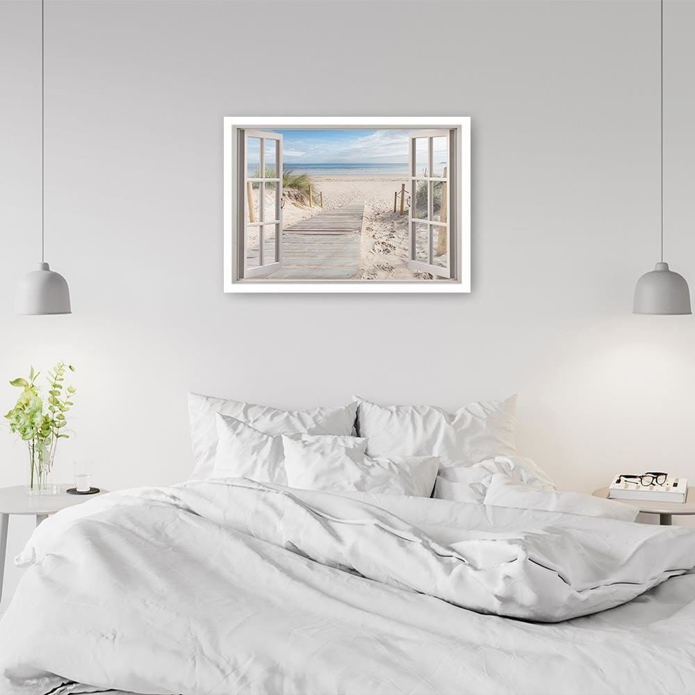 Glezna baltā rāmī - Window To The Beach Home Trends DECO