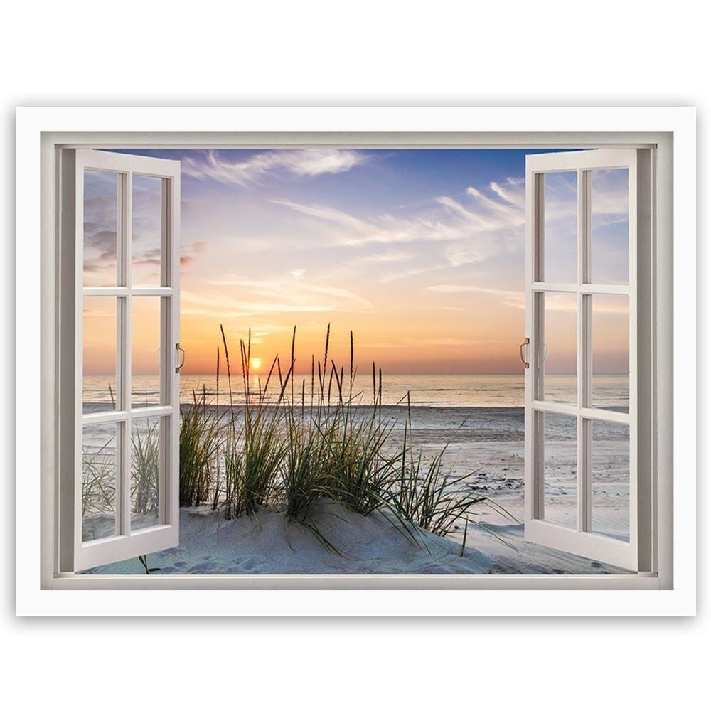 Glezna baltā rāmī - Window To The Beach Home Trends DECO
