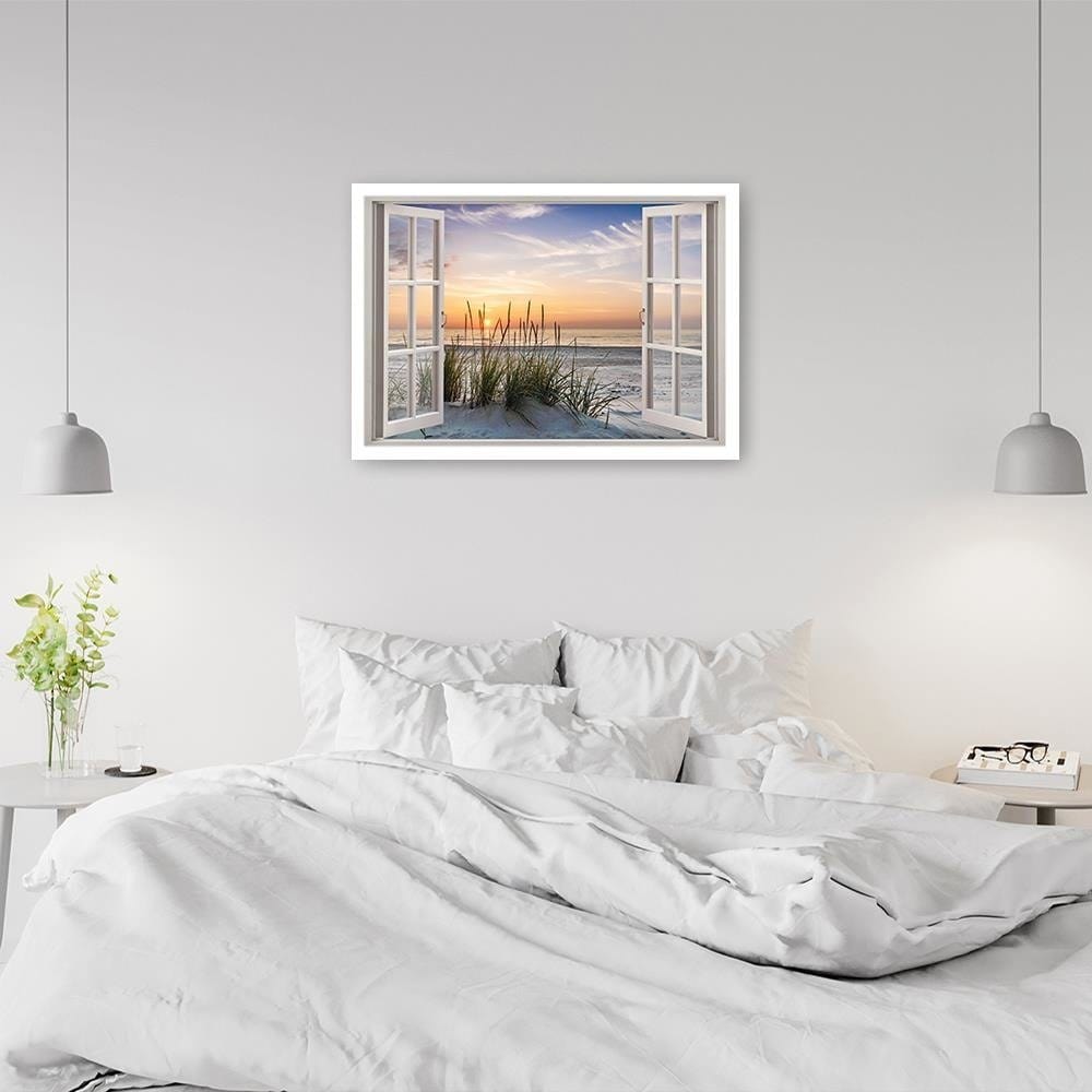 Glezna baltā rāmī - Window To The Beach Home Trends DECO