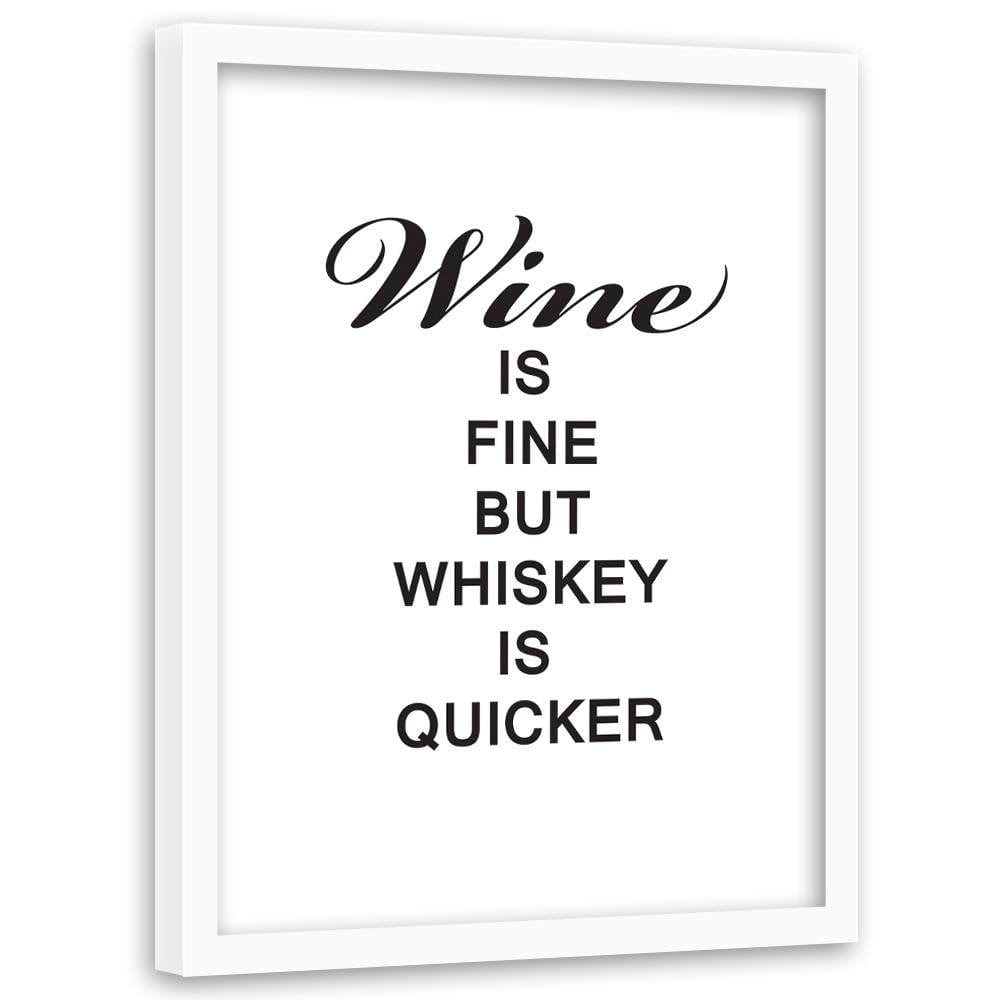 Glezna baltā rāmī - Wine And Whiskey Home Trends DECO