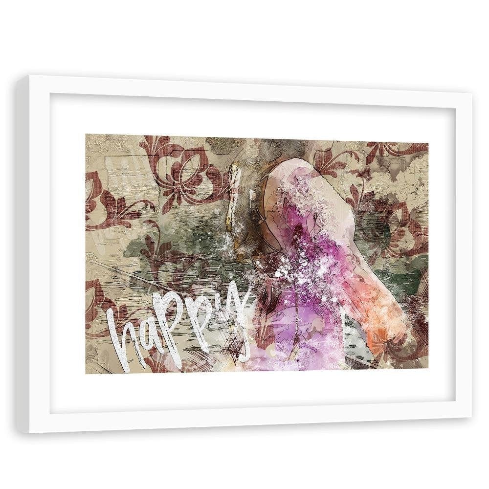Glezna baltā rāmī - Woman In A Dress Home Trends DECO