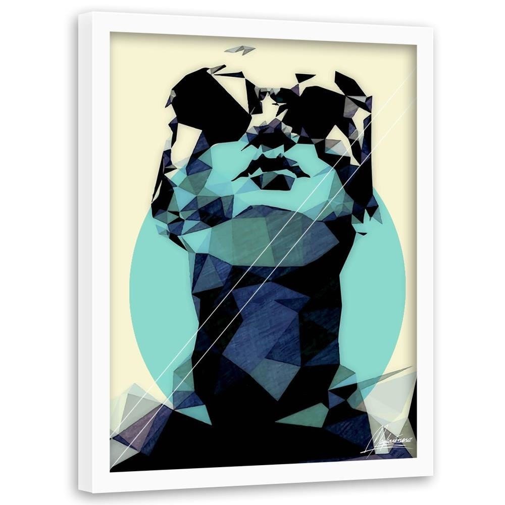 Glezna baltā rāmī - Woman In Glasses 1 Home Trends DECO