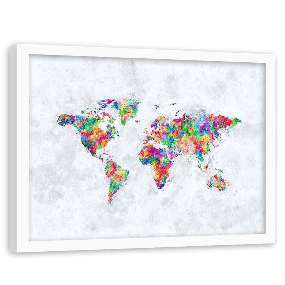 Glezna baltā rāmī - World Map Home Trends DECO
