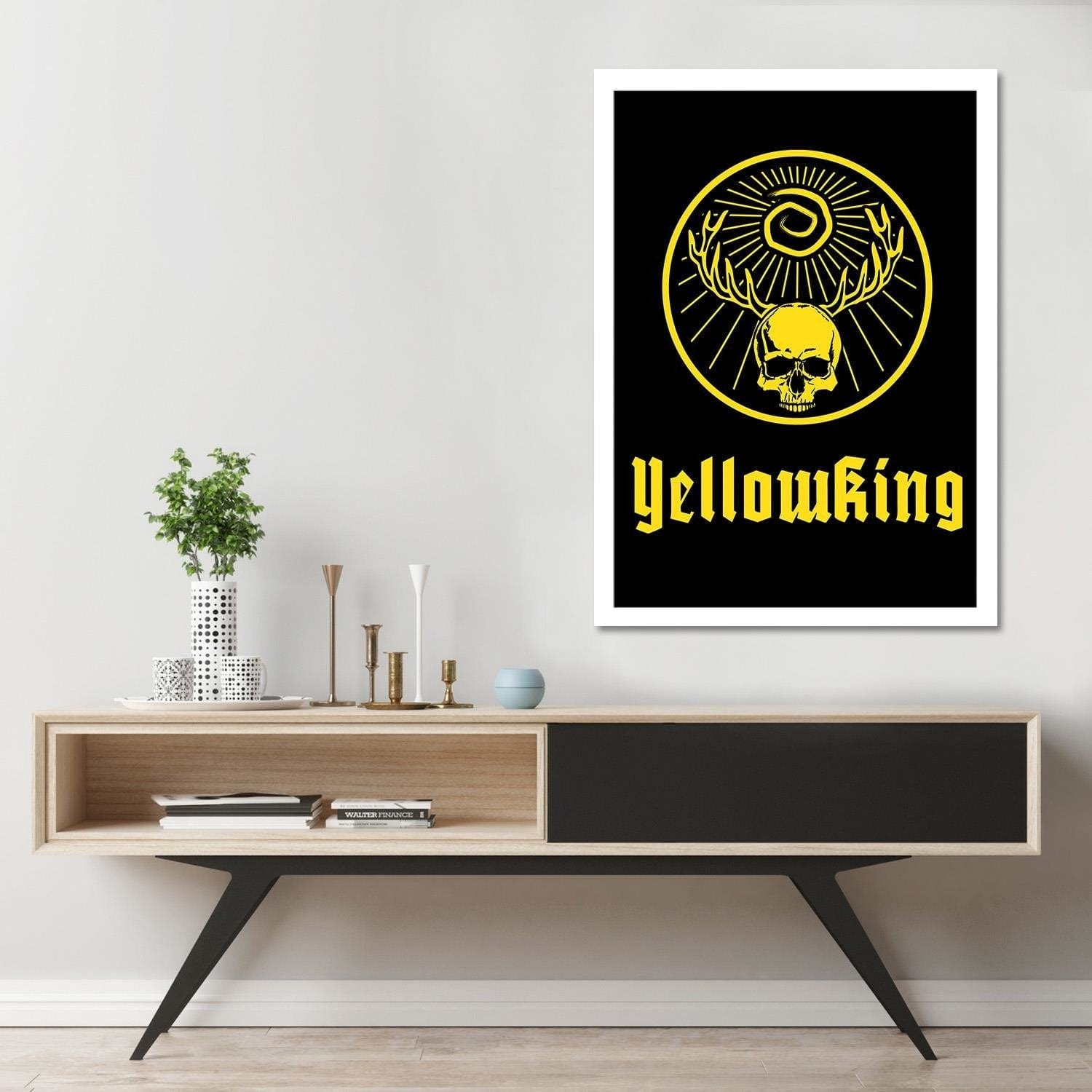 Glezna baltā rāmī - Yellow King Yellow Home Trends DECO