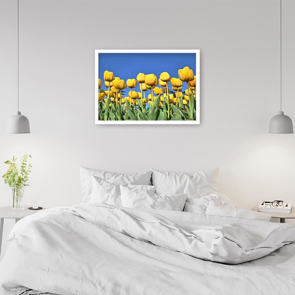 Glezna baltā rāmī - Yellowe Flowers Home Trends DECO