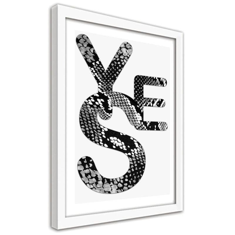 Glezna baltā rāmī - Yes - Snake skin Home Trends DECO