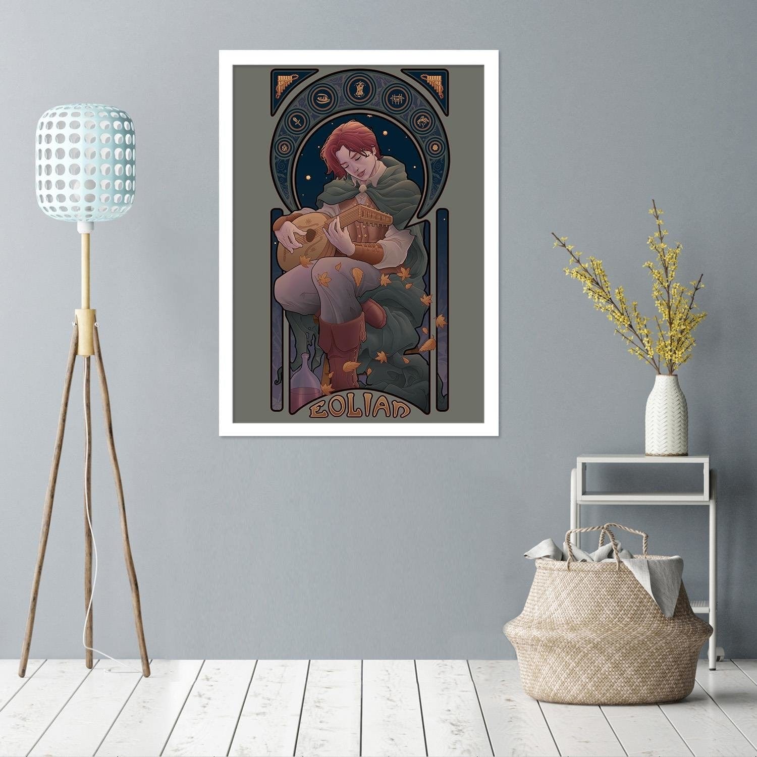 Glezna baltā rāmī - Young Musician Home Trends DECO