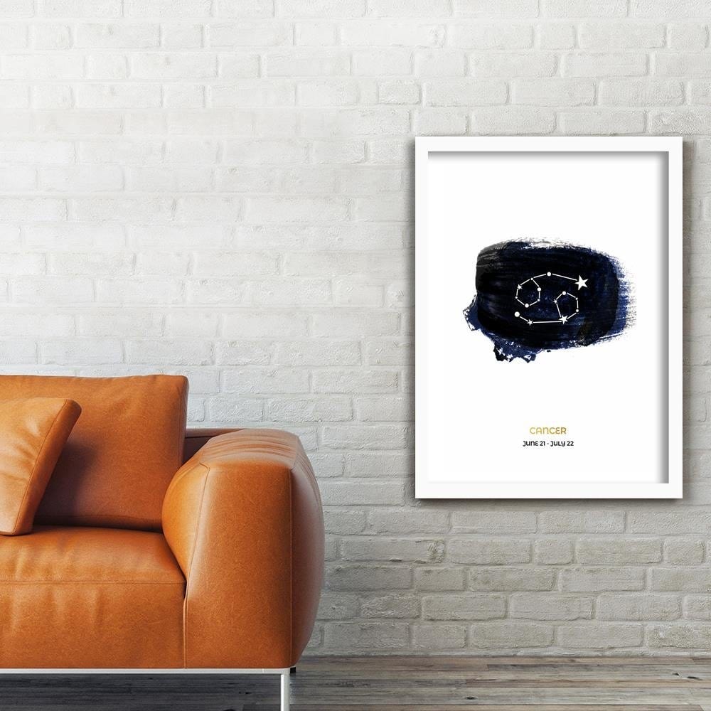 Glezna baltā rāmī - Zodiac Sign Cancer Home Trends DECO