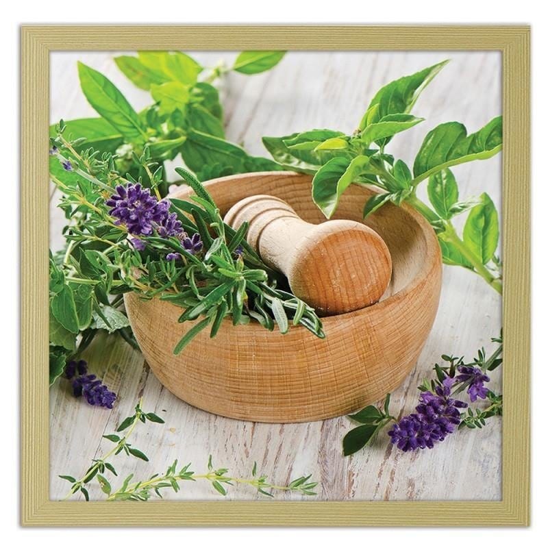 Glezna bēšā rāmī - A mortar with herbs Home Trends DECO