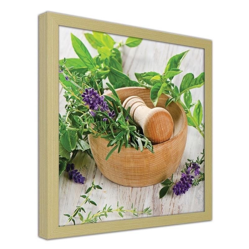 Glezna bēšā rāmī - A mortar with herbs Home Trends DECO