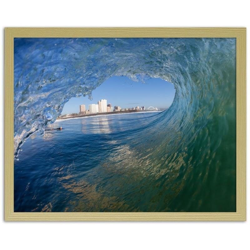Glezna bēšā rāmī - A wave with a view of the city Home Trends DECO