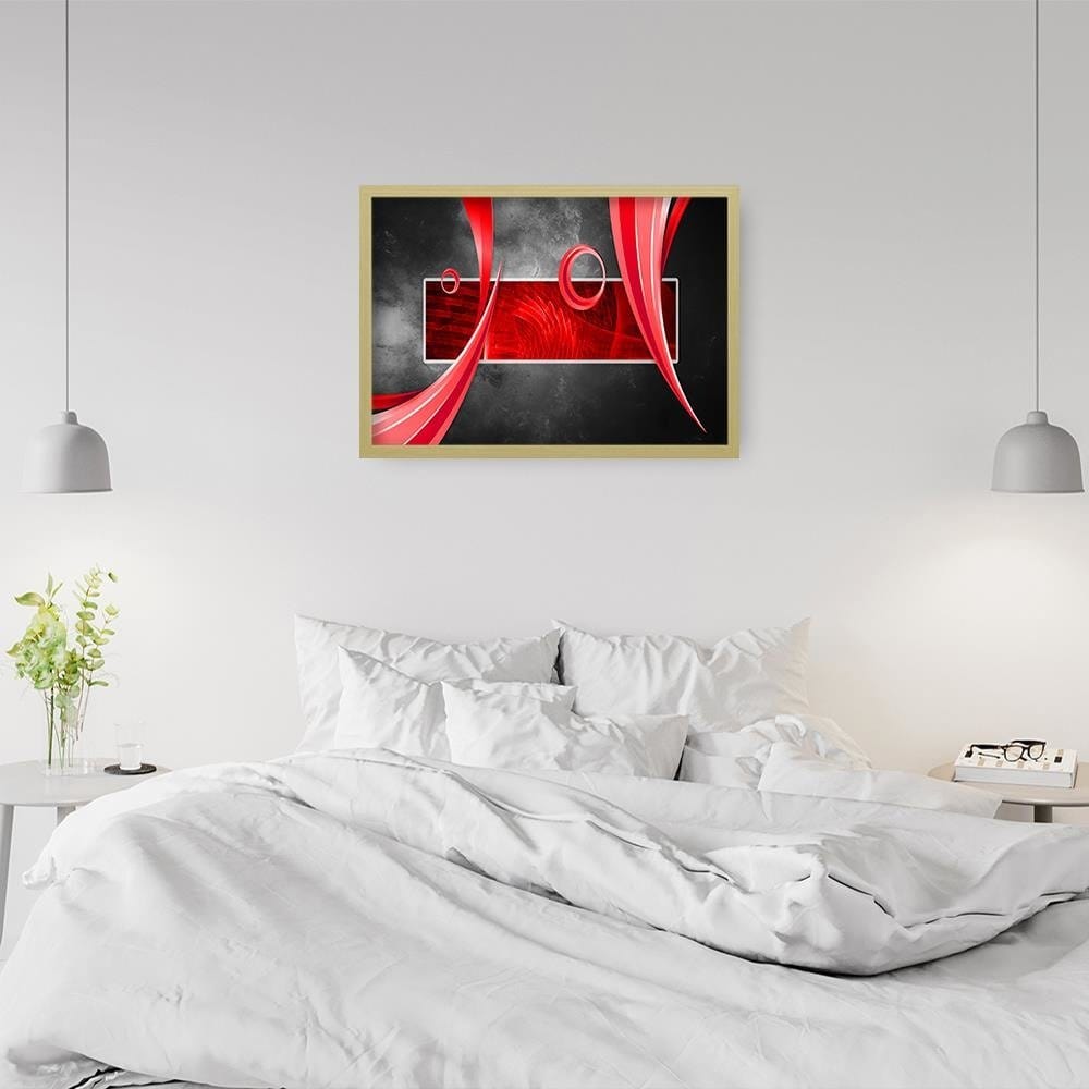 Glezna bēšā rāmī - Abstraction Shapes Home Trends DECO