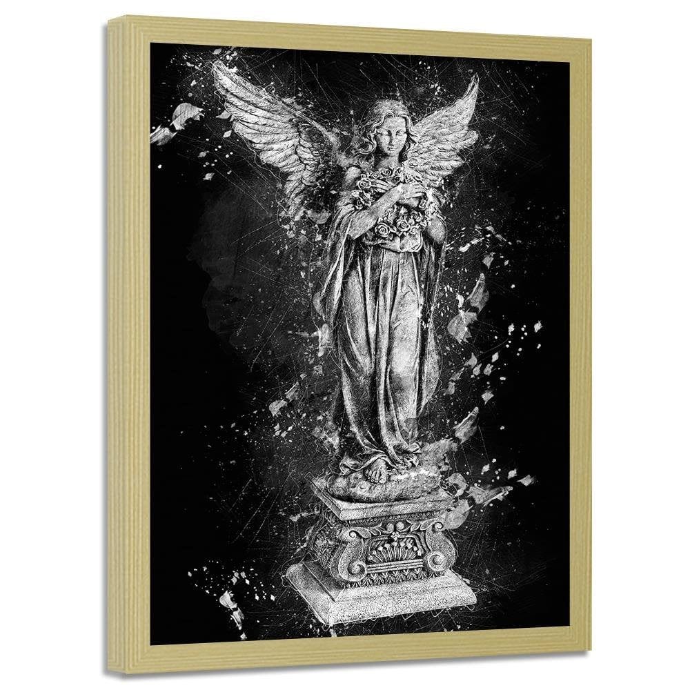 Glezna bēšā rāmī - Angel Statue Home Trends DECO
