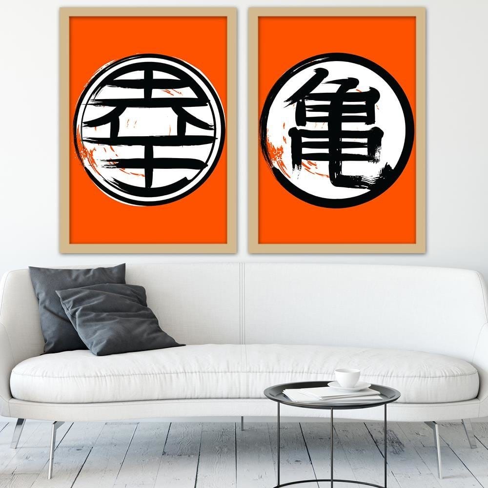 Glezna bēšā rāmī - Anime Morife Orange Home Trends DECO