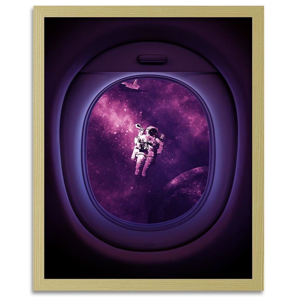 Glezna bēšā rāmī - Artwork Image Astronaut Purple Home Trends DECO