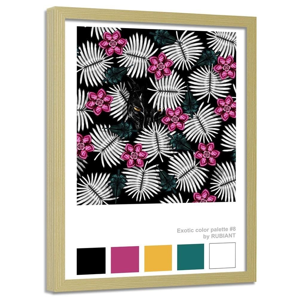 Glezna bēšā rāmī - Artwork Tropical Pink Home Trends DECO