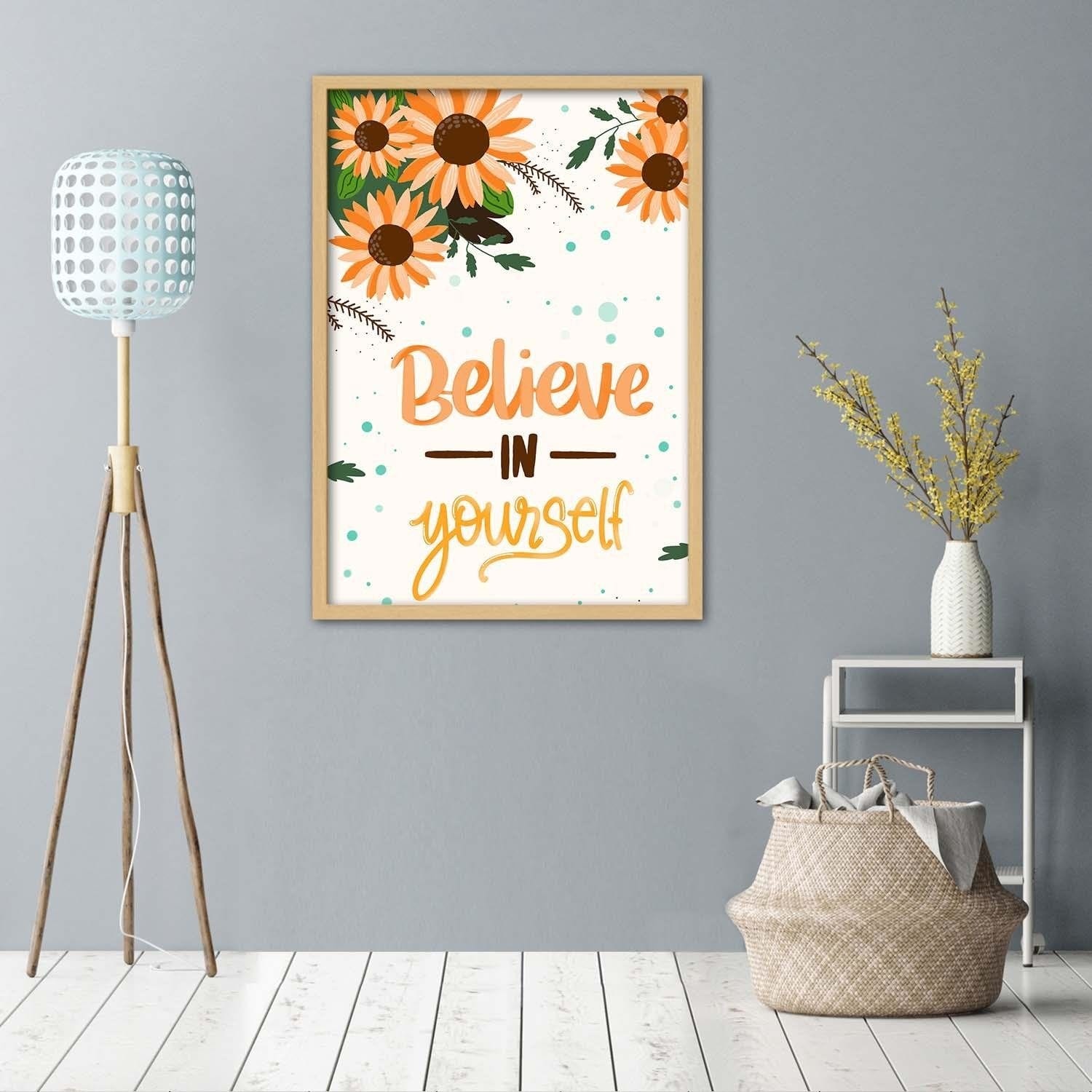 Glezna bēšā rāmī - Believe In Yourself Home Trends DECO