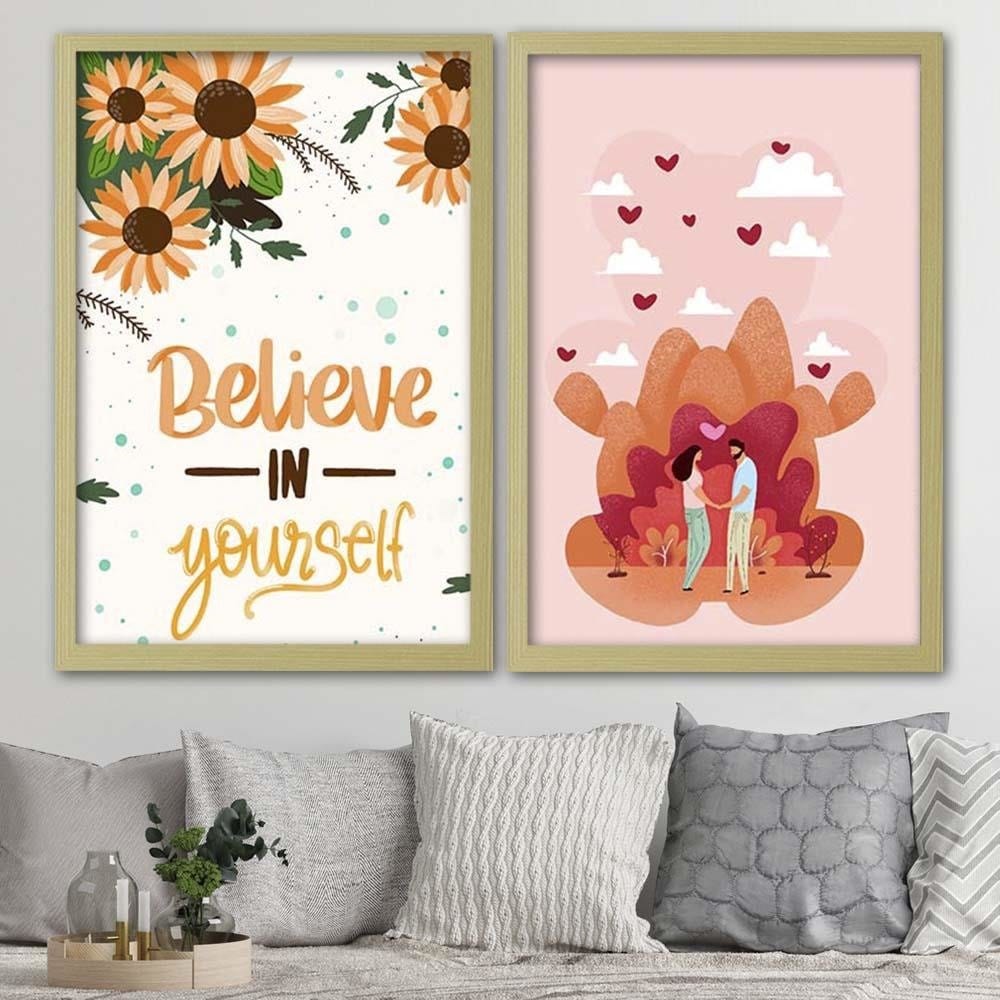 Glezna bēšā rāmī - Believe In Yourself Home Trends DECO