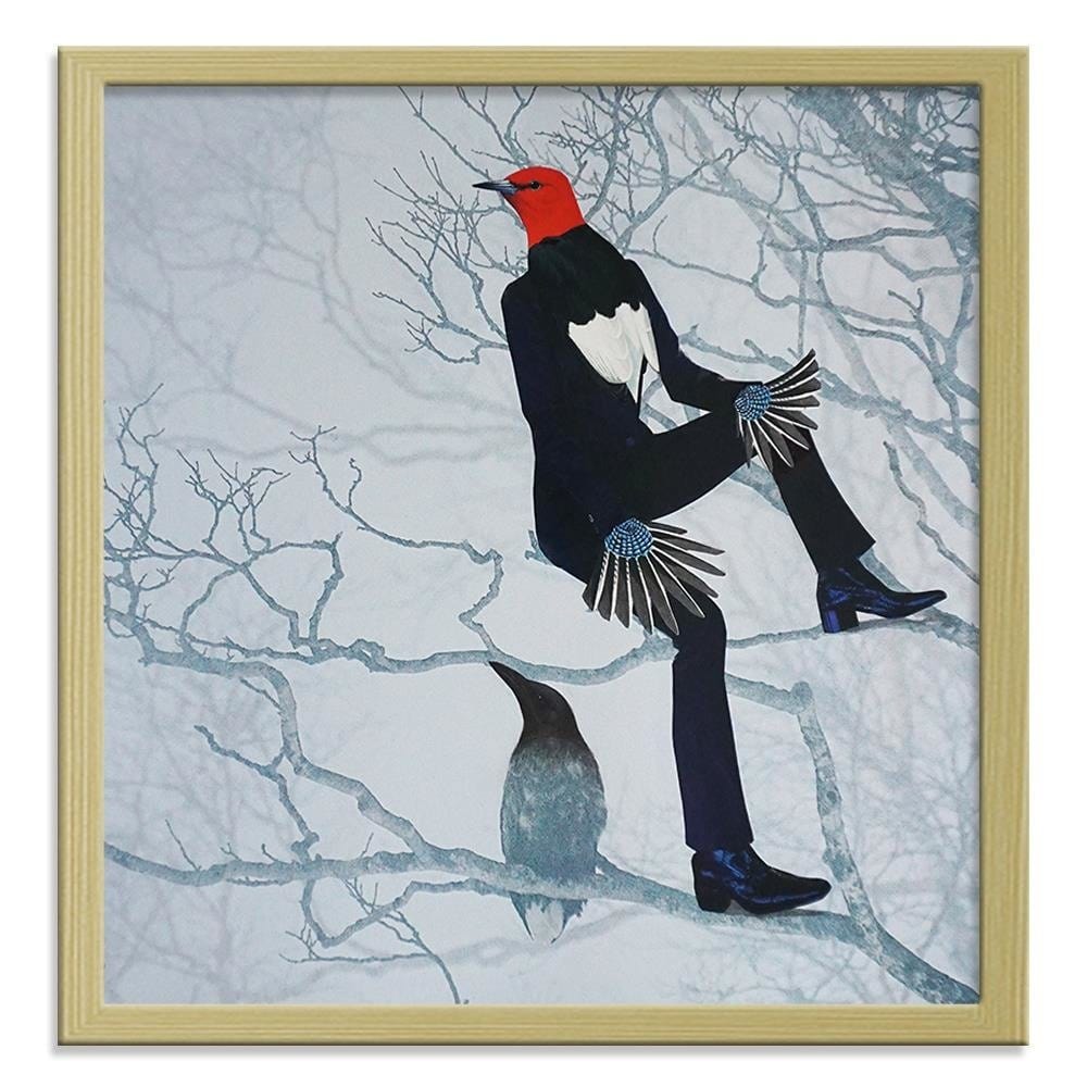 Glezna bēšā rāmī - Bird Man Home Trends DECO