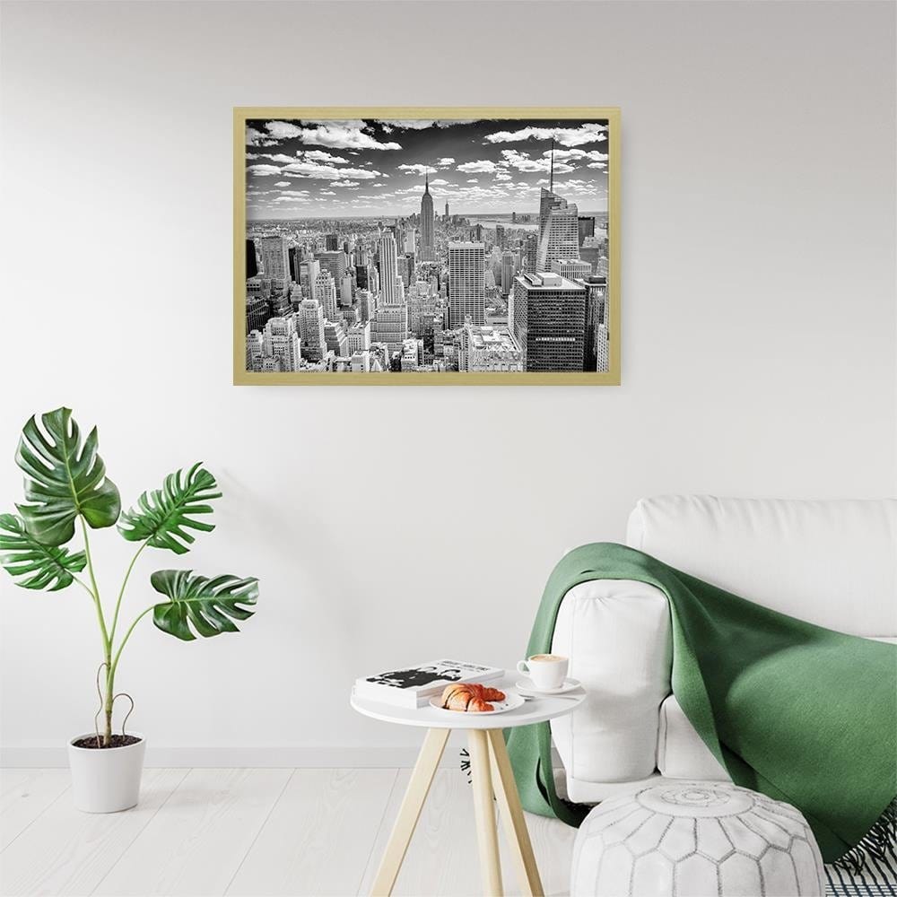 Glezna bēšā rāmī - Black And White City Home Trends DECO