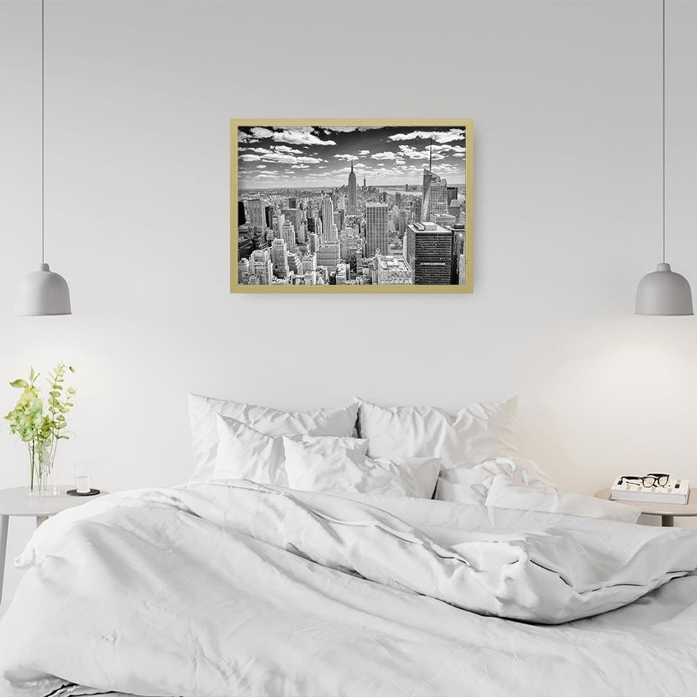 Glezna bēšā rāmī - Black And White City Home Trends DECO