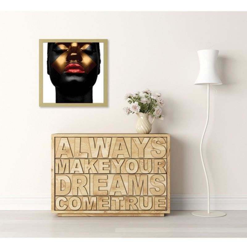 Glezna bēšā rāmī - Black skin and red lips Home Trends DECO