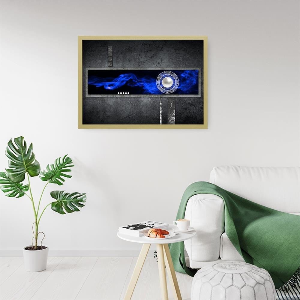 Glezna bēšā rāmī - Blue Abstraction Home Trends DECO