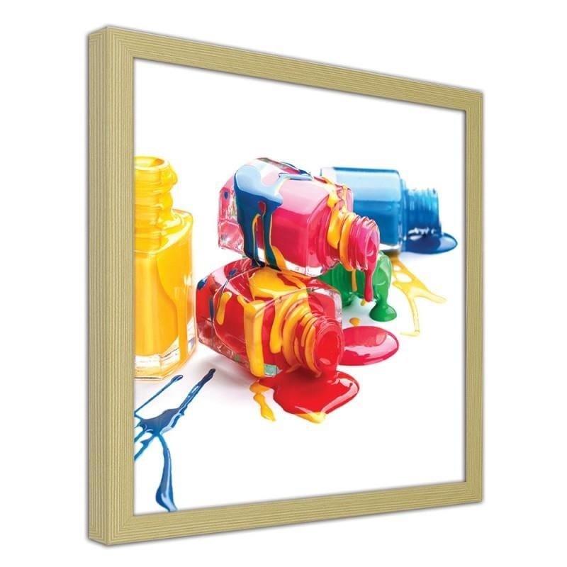 Glezna bēšā rāmī - Bottles with spilled varnish Home Trends DECO