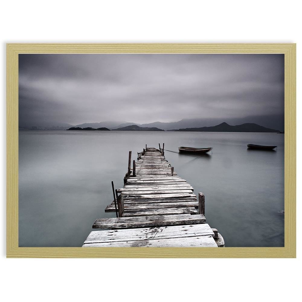 Glezna bēšā rāmī - Broken Bridge Home Trends DECO