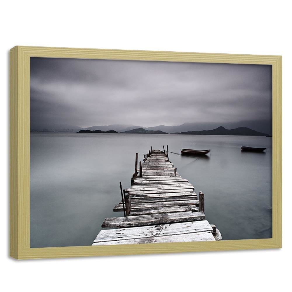 Glezna bēšā rāmī - Broken Bridge Home Trends DECO