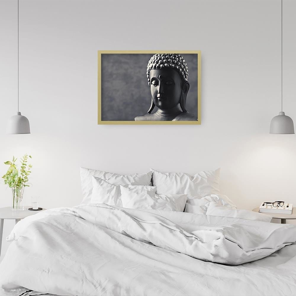 Glezna bēšā rāmī - Buddha Statue Home Trends DECO