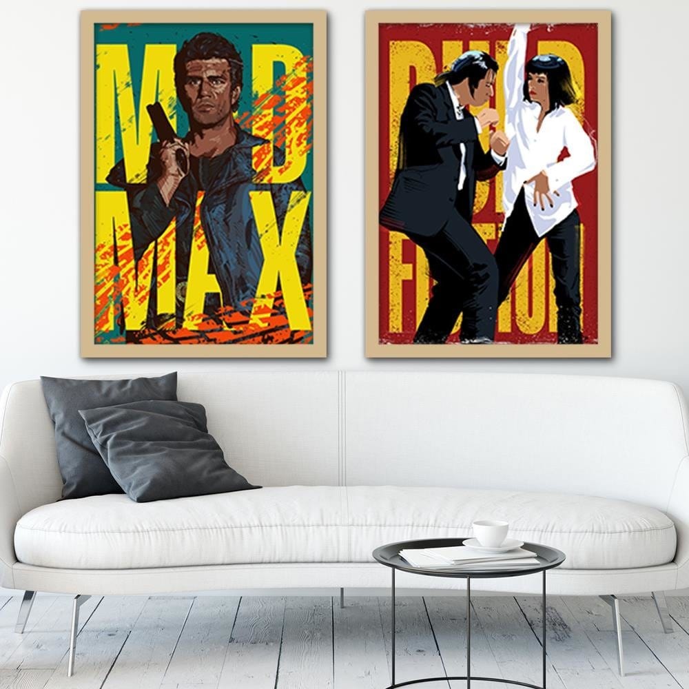 Glezna bēšā rāmī - Cartoon Art Yellow Home Trends DECO