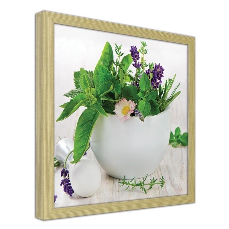 Glezna bēšā rāmī - Ceramic mortar with herbs Home Trends DECO