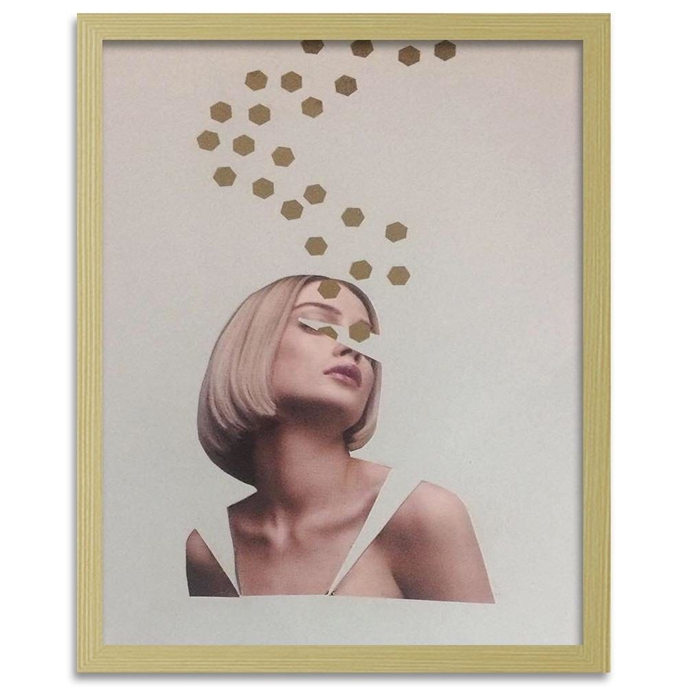 Glezna bēšā rāmī - Collage Woman Portrait Image Beige Home Trends DECO