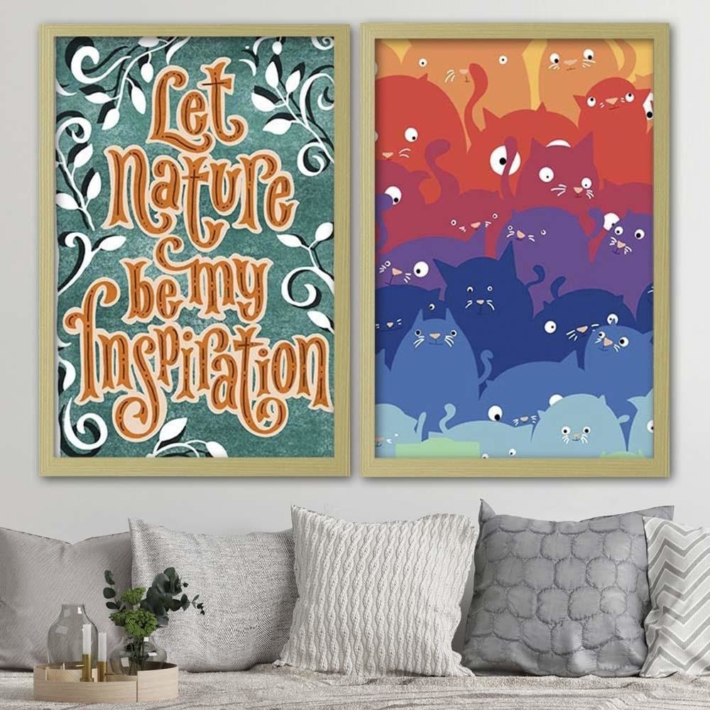 Glezna bēšā rāmī - Colored Cats  Home Trends DECO