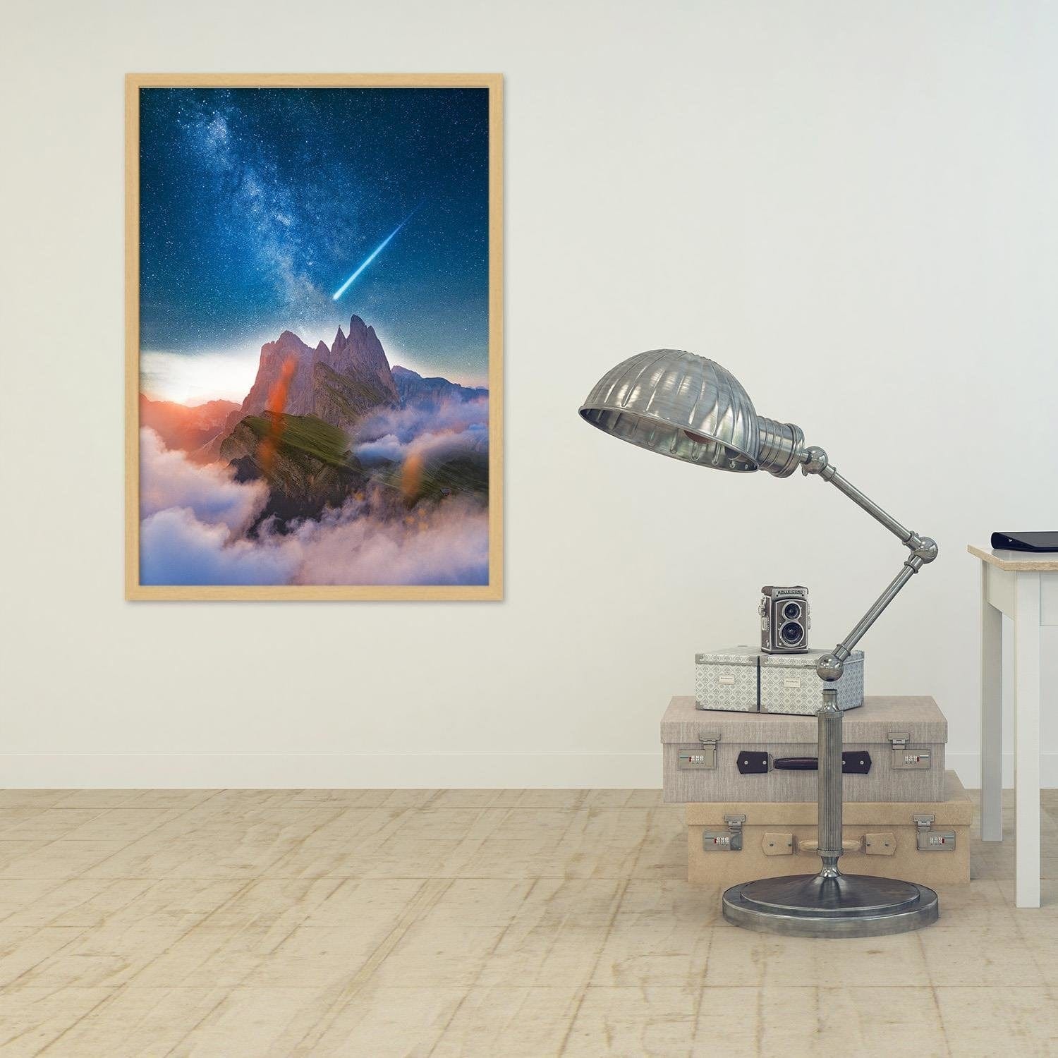 Glezna bēšā rāmī - Comet Over The Mountains Home Trends DECO