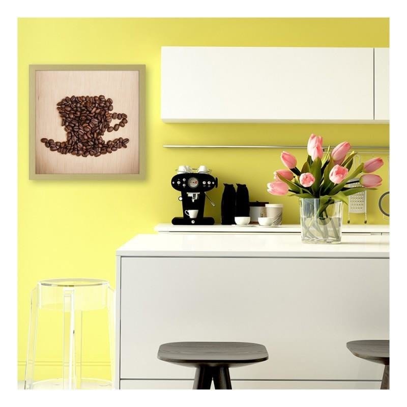Glezna bēšā rāmī - Cup of coffee beans Home Trends DECO