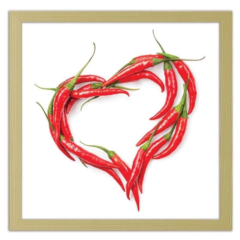 Glezna bēšā rāmī - Heart of chili peppers Home Trends DECO