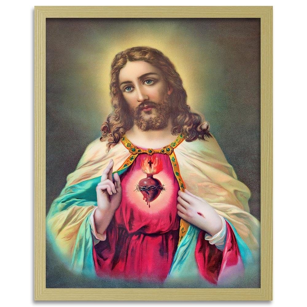 Glezna bēšā rāmī - Heart Of Jesus Christ Home Trends DECO