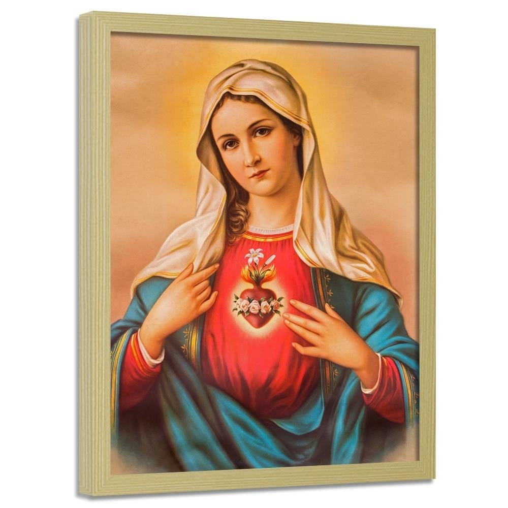 Glezna bēšā rāmī - Heart Of The Virgin Mary Home Trends DECO