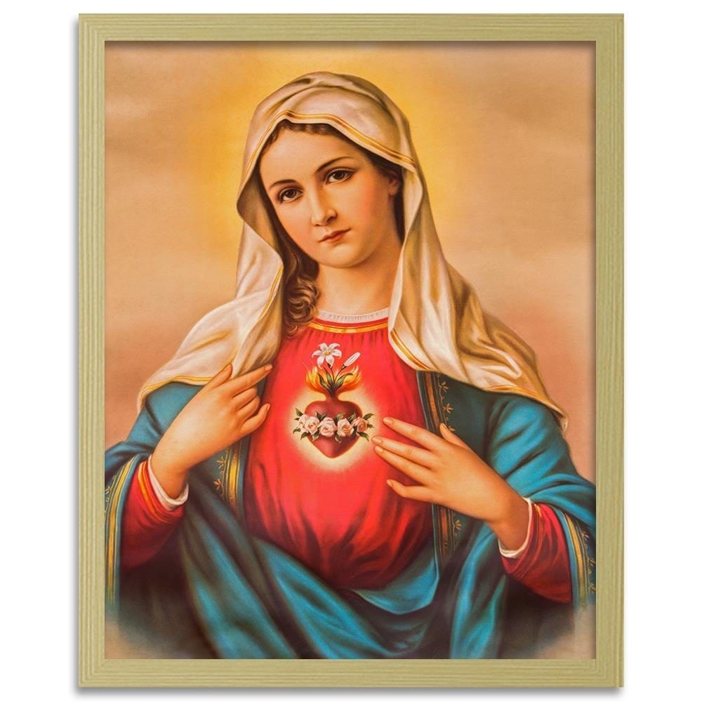Glezna bēšā rāmī - Heart Of The Virgin Mary Home Trends DECO