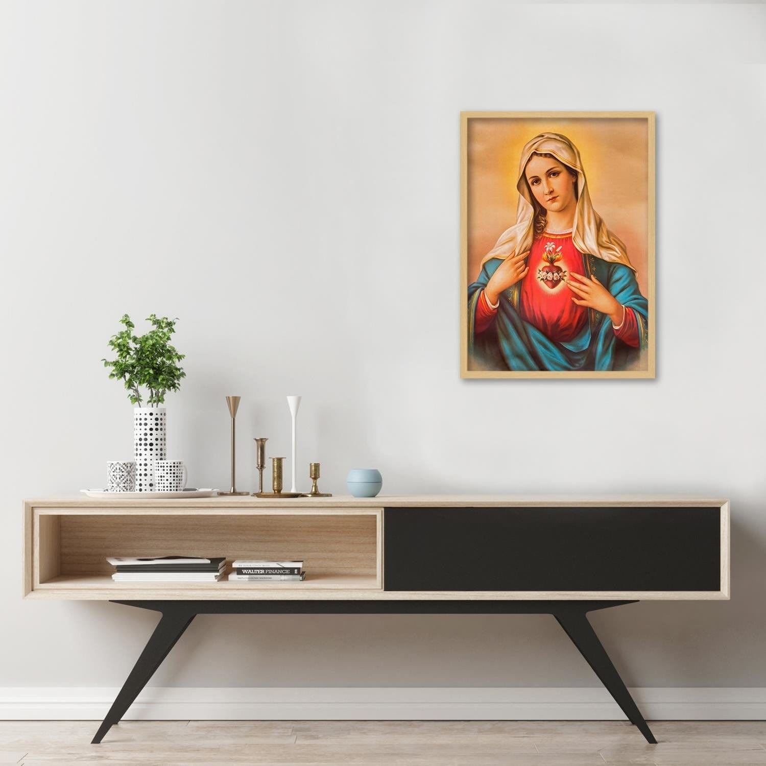 Glezna bēšā rāmī - Heart Of The Virgin Mary Home Trends DECO