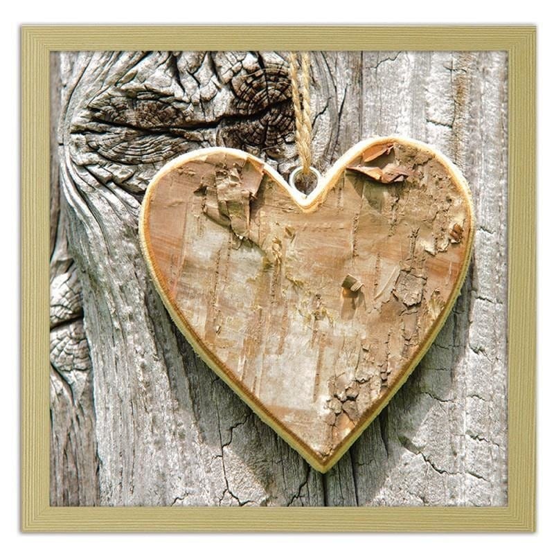 Glezna bēšā rāmī - Heart of wood Home Trends DECO