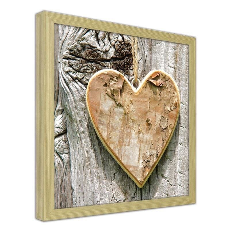 Glezna bēšā rāmī - Heart of wood Home Trends DECO