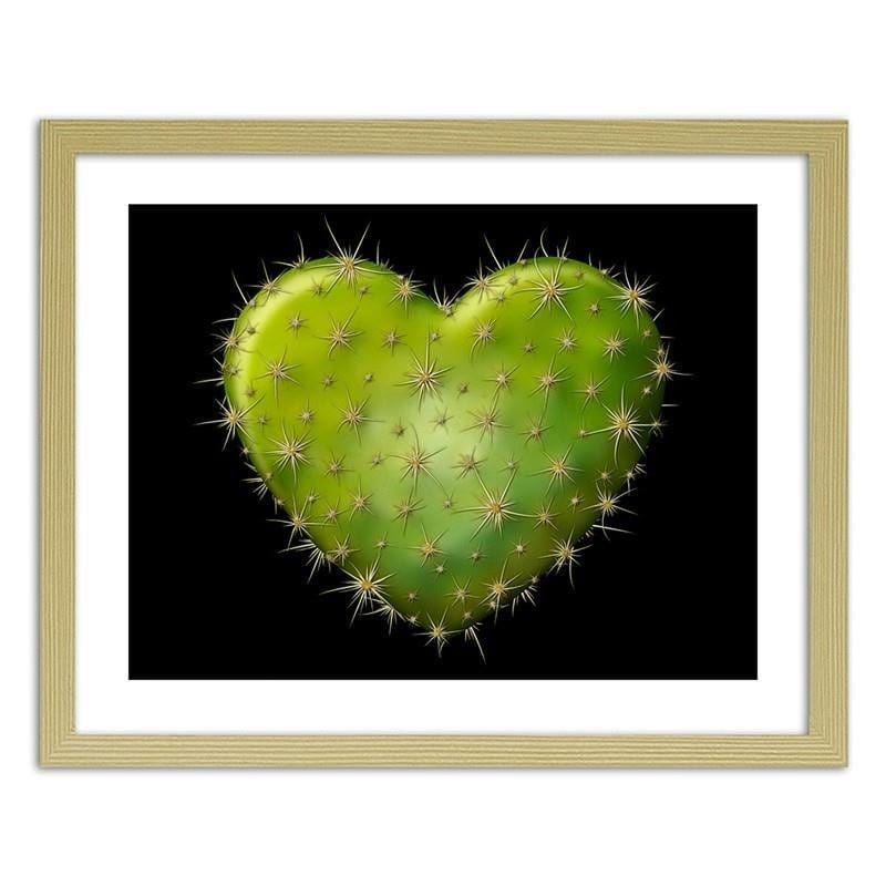 Glezna bēšā rāmī - Heart with spikes - black background Home Trends DECO