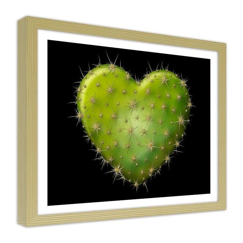 Glezna bēšā rāmī - Heart with spikes - black background Home Trends DECO