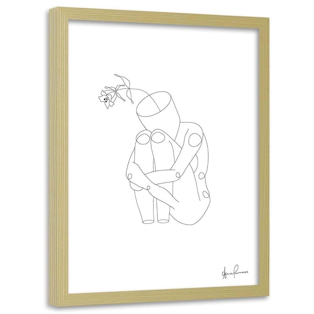 Glezna bēšā rāmī - Human In The Flowers Home Trends DECO