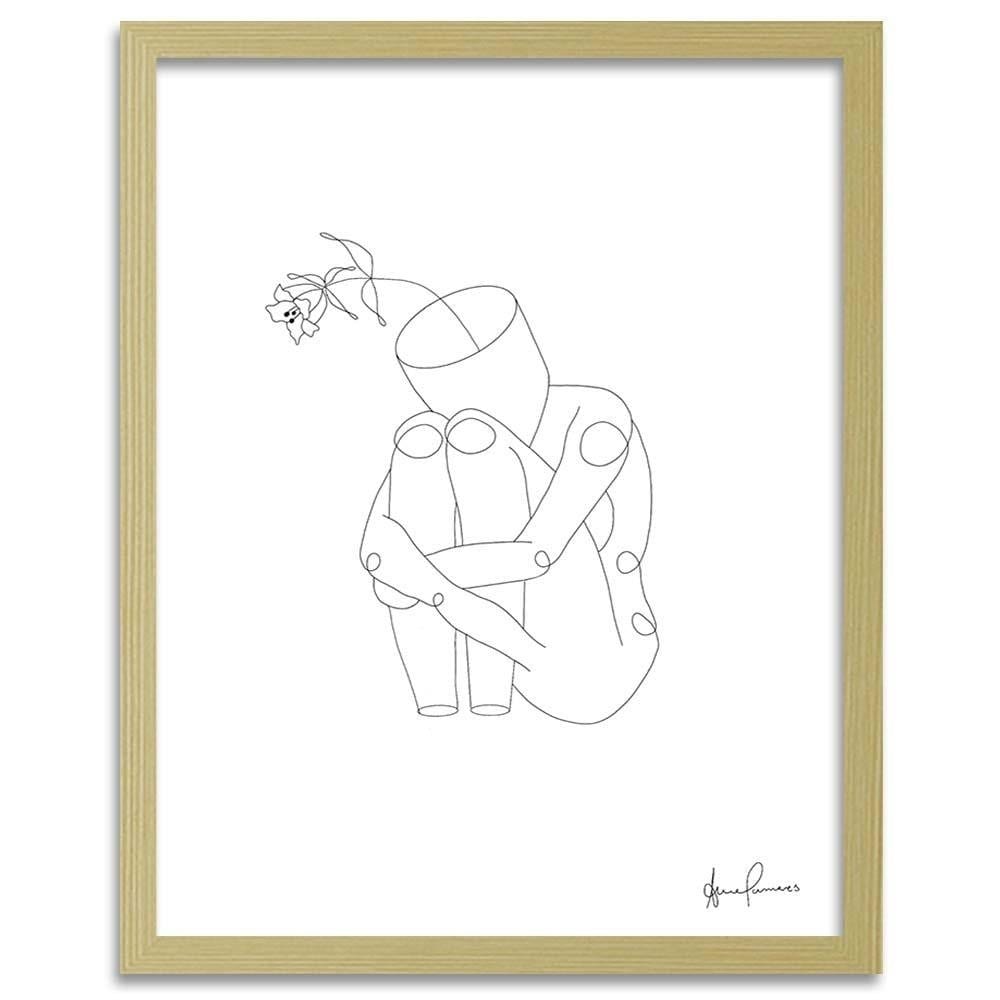 Glezna bēšā rāmī - Human In The Flowers Home Trends DECO