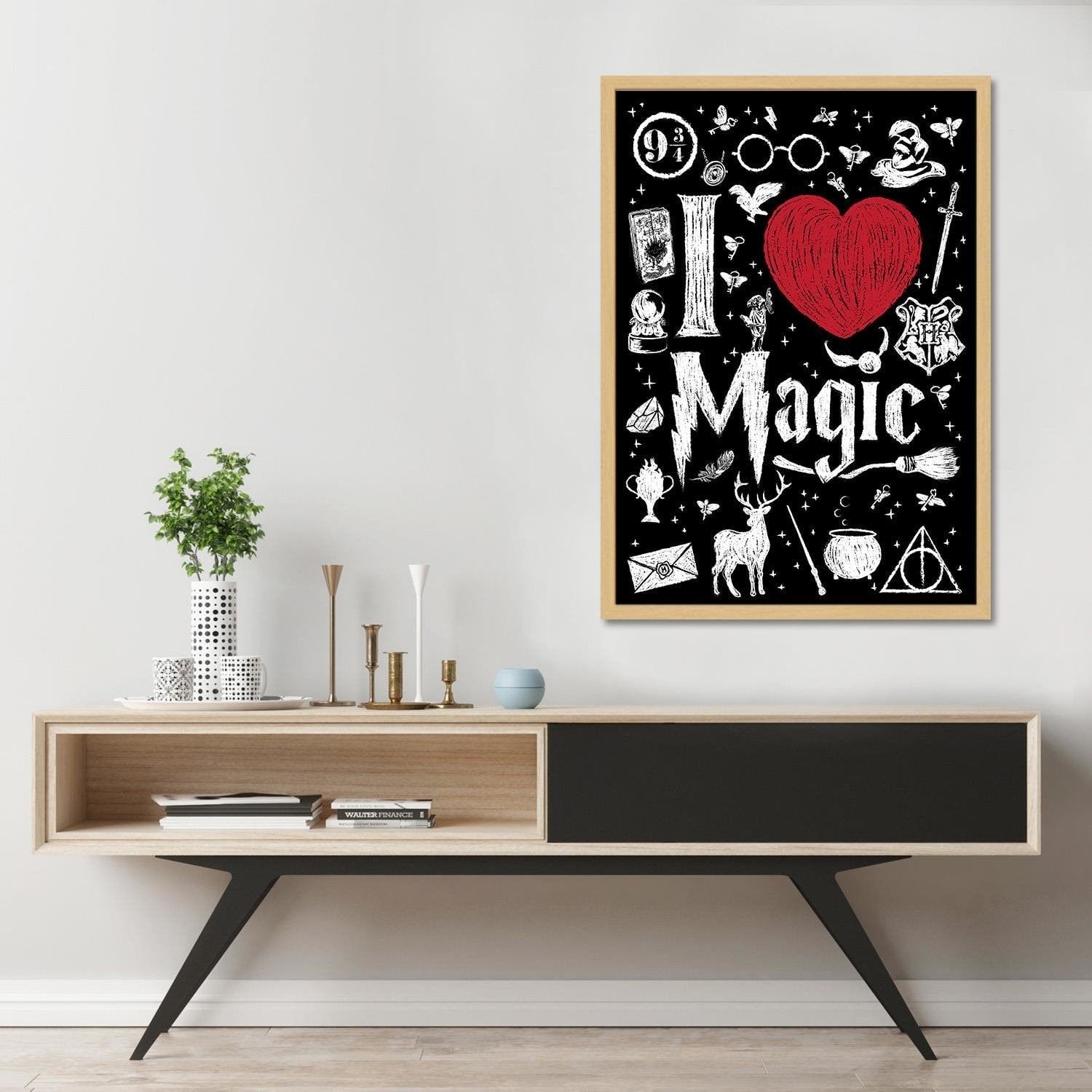 Glezna bēšā rāmī - I Love Magic Image Black And White Home Trends DECO