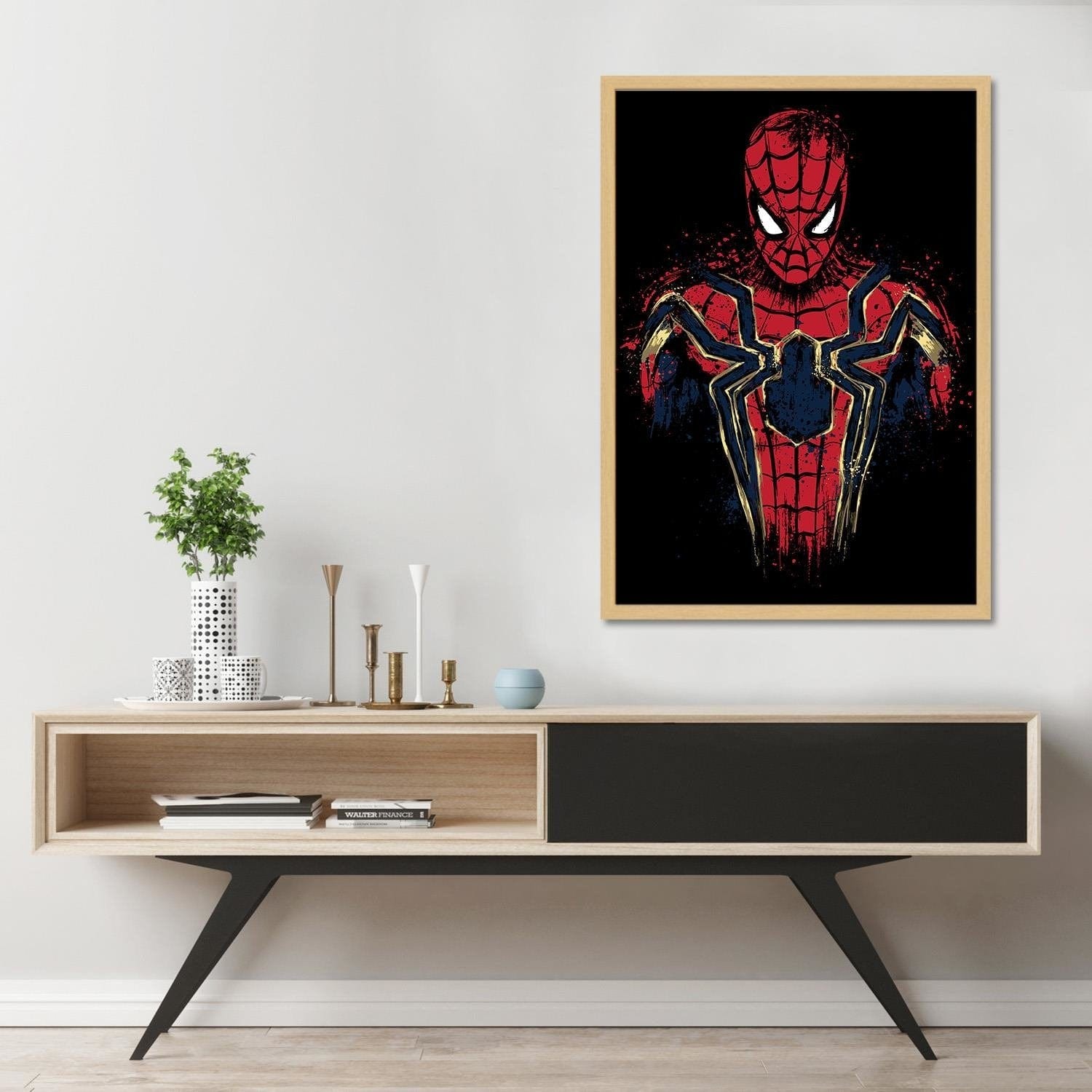 Glezna bēšā rāmī - Infinity Spider Red Home Trends DECO